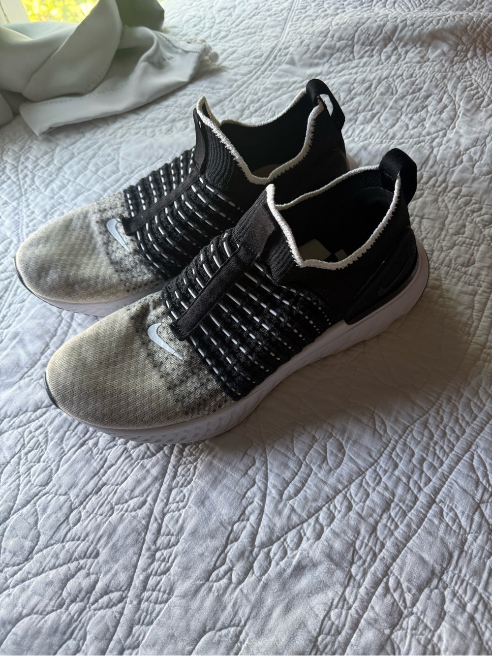 Nike Kids Black and Gray Knit Slip-On Sneakers - Picture 6 of 7